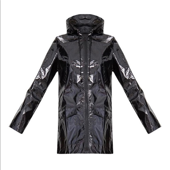 PRETTY LITTLE THING BLACK RAIN JACKET - Picture 3 of 3